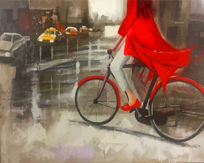 woman-Flying-onbike Painting By Numbers Kits