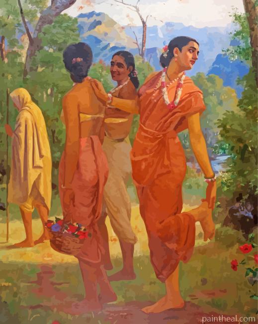 Shakuntala By Raja Ravi Varma Painting By Numbers Kits
