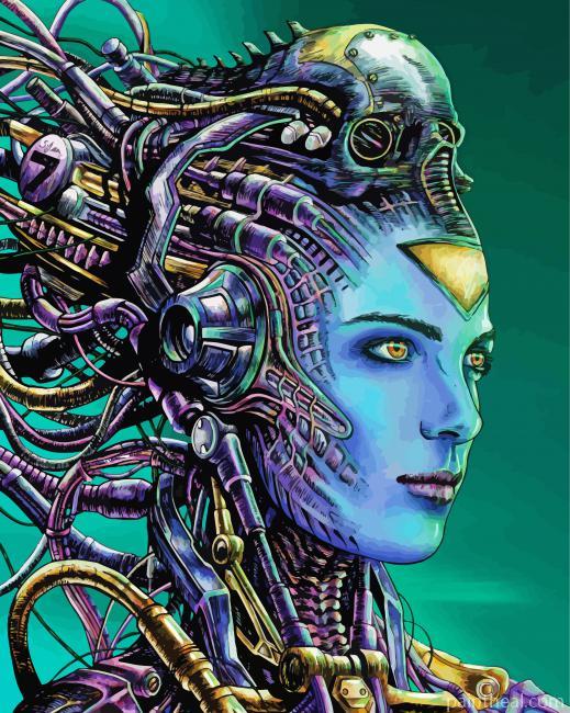 Cyberpunk Psychedelic Woman Painting By Numbers Kits