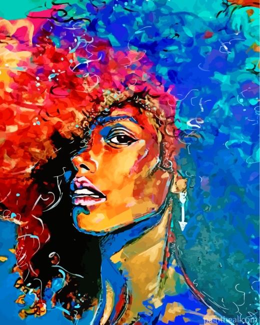 Afro Colorful Girl Painting By Numbers Kits