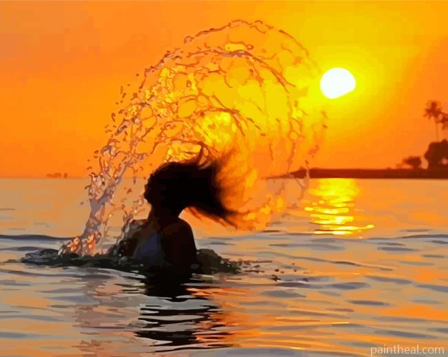 Woman In The Water -Paint By Numbers Painting By Numbers Kits