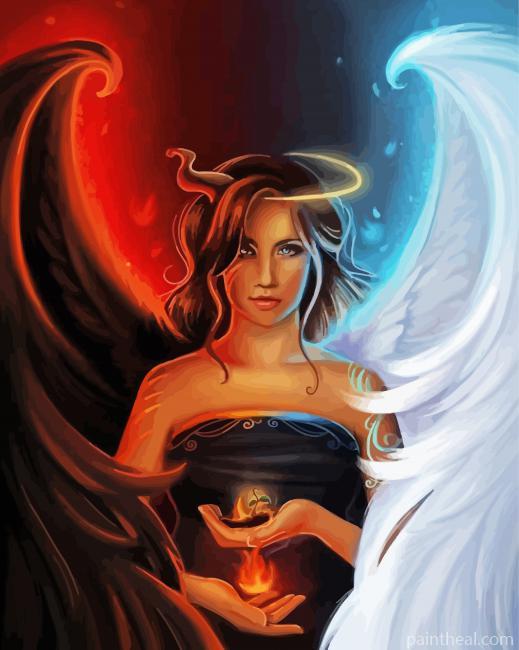 Angel Devil Lady Painting By Numbers Kits