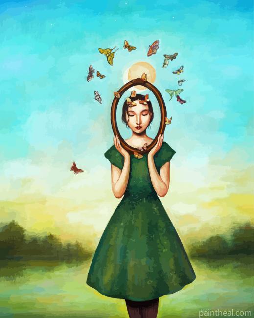 Butterflies Girl Duyh Huynh Painting By Numbers Kits