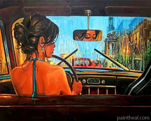 Woman Driving Painting By Numbers Kits