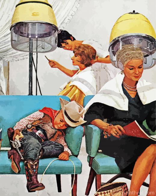 Antique Hair Salon Painting By Numbers Kits