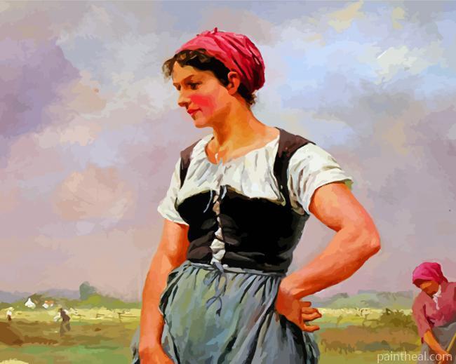 Farm Lady Wearing Bodice Painting By Numbers Kits