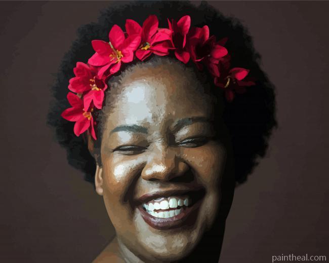 Laughing African Woman Painting By Numbers Kits