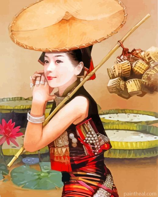 Girl In China Dress Art Painting By Numbers Kits