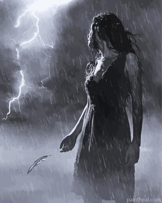 Woman In Storm Painting By Numbers Kits