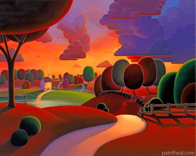 Paul Corfield Landscape road Painting By Numbers Kits