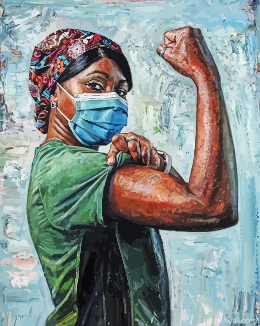 Strong African American Nurse Painting By Numbers Kits