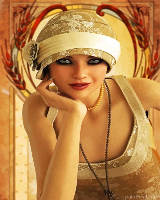 Aesthetic Deco Lady Painting By Numbers Kits