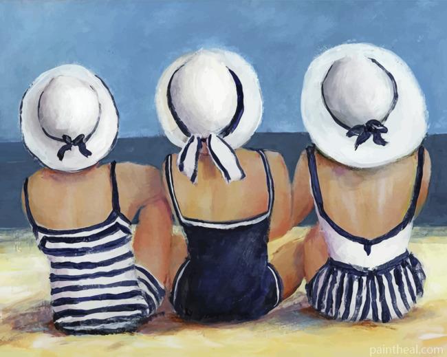 Ladies On The Beach Painting By Numbers Kits