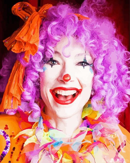 Female Clown Laughing Painting By Numbers Kits