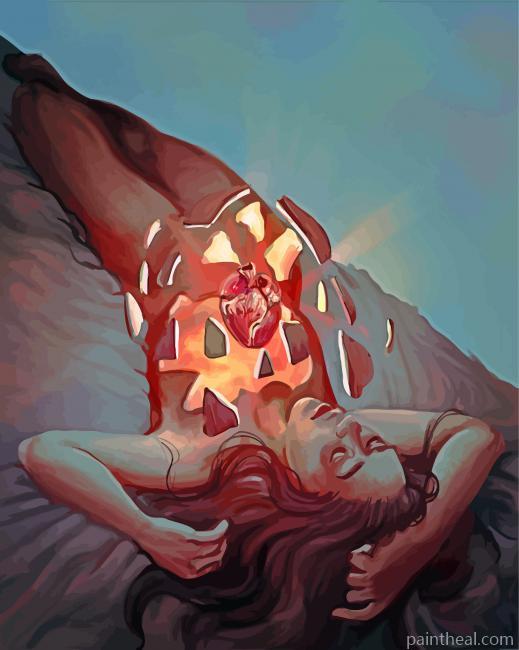 Broken Beauty Heart Art Painting By Numbers Kits