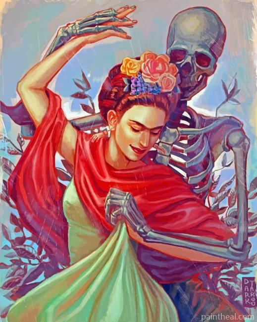 Frida Kahlo With Skeleton Painting By Numbers Kits