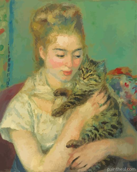 Lady With Cat Renoir Painting By Numbers Kits