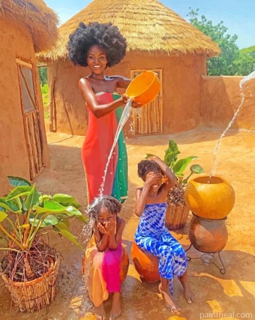 African Family Painting By Numbers Kits