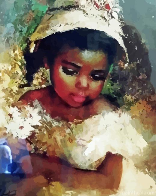 Abstract Black Little Girl Painting By Numbers Kits