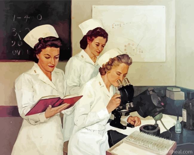 Vintage Army Nurses Painting By Numbers Kits