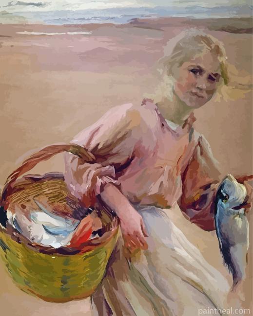 Little Fisherwoman Art Painting By Numbers Kits