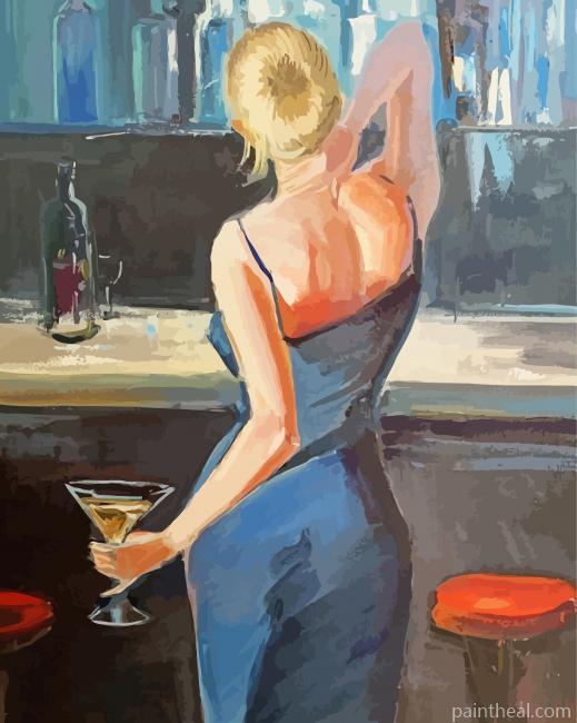 Woman At Bar Painting By Numbers Kits