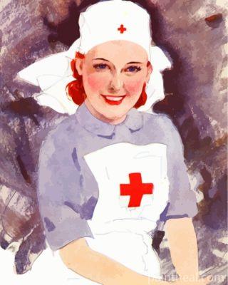 Vintage Red Cross Nurse Painting By Numbers Kits