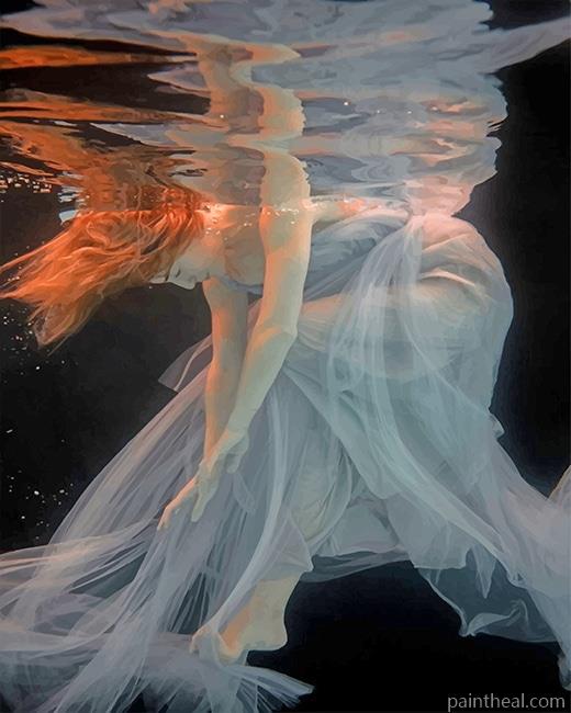 Lady Underwater Painting By Numbers Kits