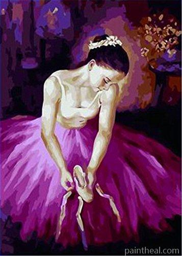 Purple Ballet Dancer People Painting By Numbers Kits