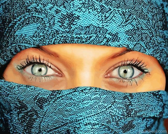 Arabic Woman Eyes Painting By Numbers Kits