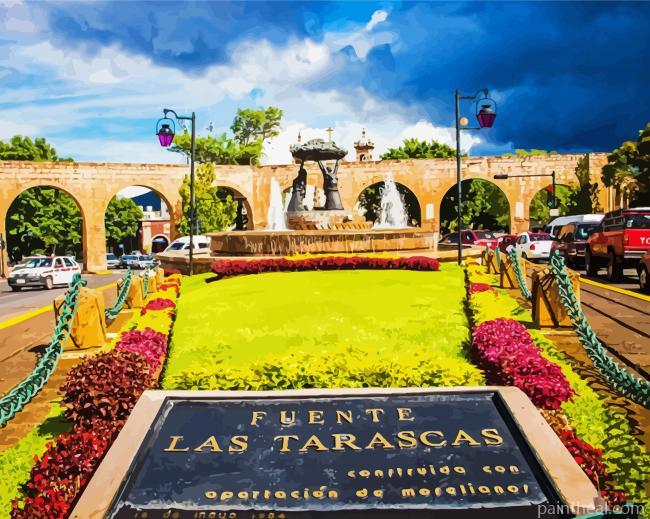 Fuente Las Tarascas In Morelia Michoacan Painting By Numbers Kits
