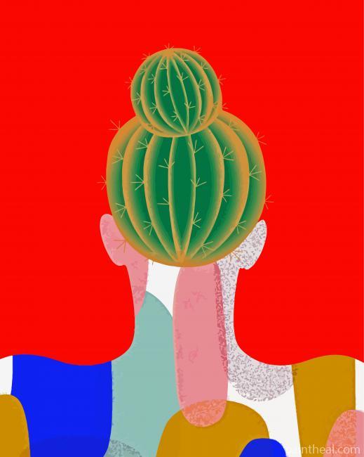 Illustration Cactus Girl Painting By Numbers Kits