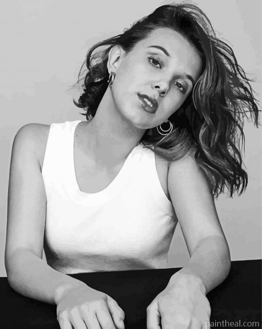 Black And White Millie Bobby Brown Painting By Numbers Kits