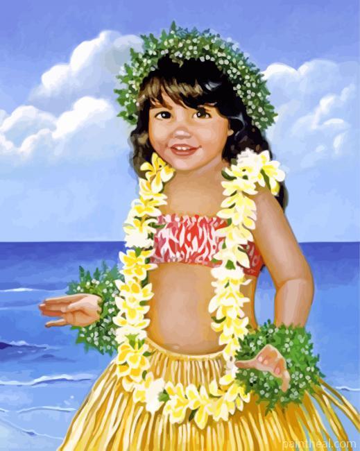Adorable Hawaiian Girl Painting By Numbers Kits