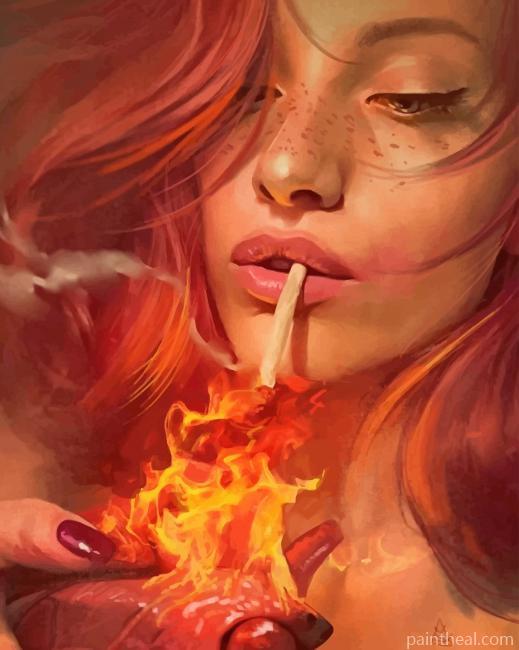 Smoking Woman Painting By Numbers Kits