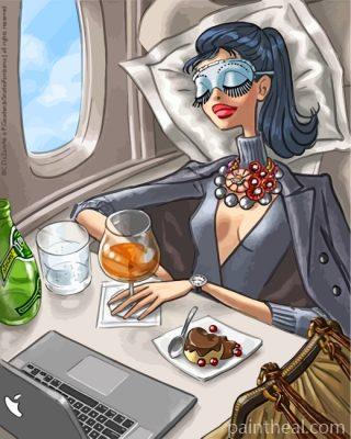 Girl Sleeping On Plane Painting By Numbers Kits