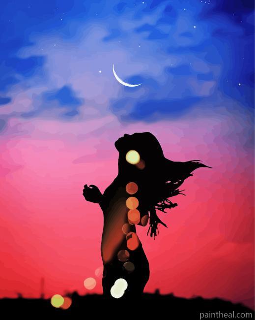 Aesthetic Moon Woman Painting By Numbers Kits