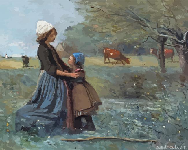 Jean Baptiste Camille Corot Les Deux Soeurs Painting By Numbers Kits