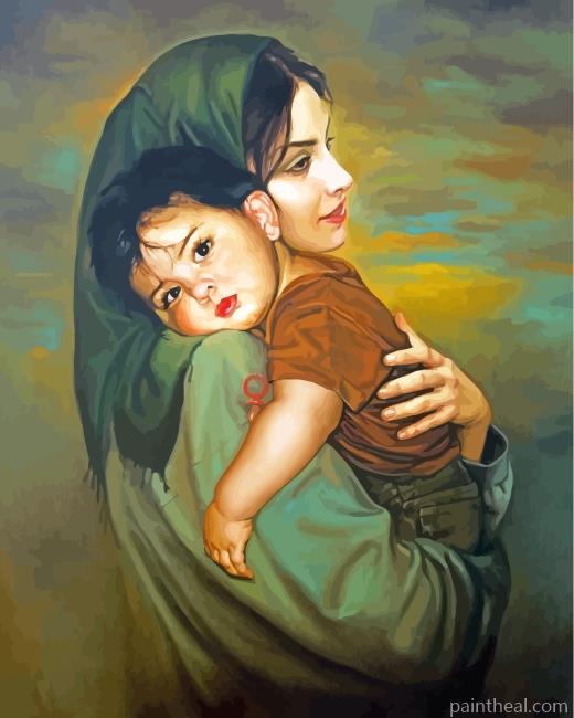 Mother And Child Painting By Numbers Kits