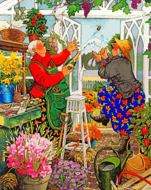 Planters Old Women Painting By Numbers Kits