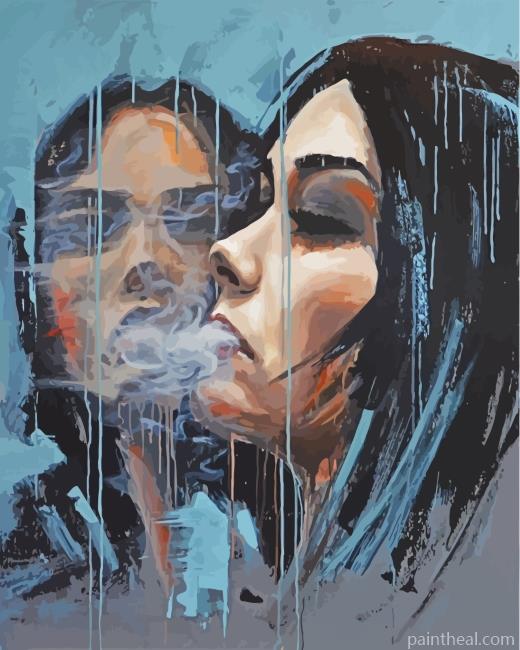 Girl Smoking Art Painting By Numbers Kits