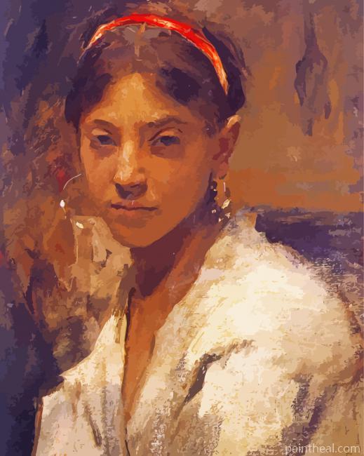 Head Of A Capri Girl Painting By Numbers Kits