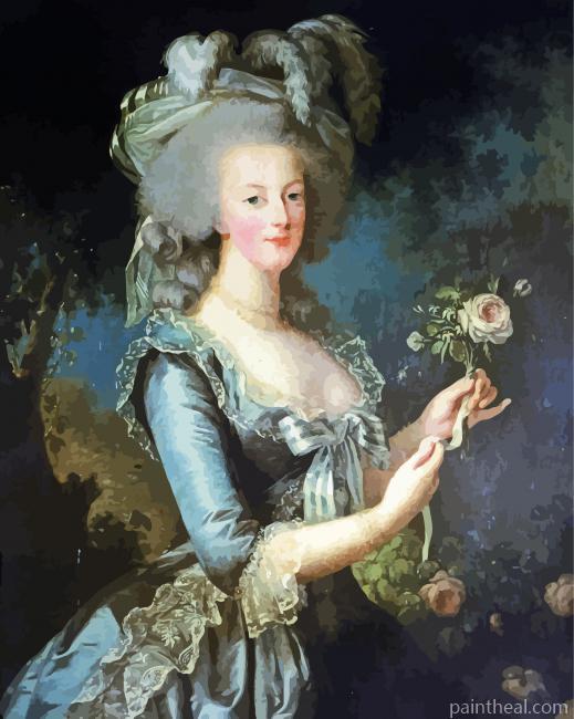 Marie Antoinette With A Rose Rococo Art Painting By Numbers Kits