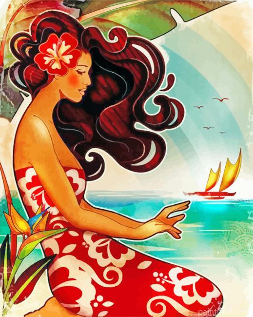 Hawaiian Lady Painting By Numbers Kits