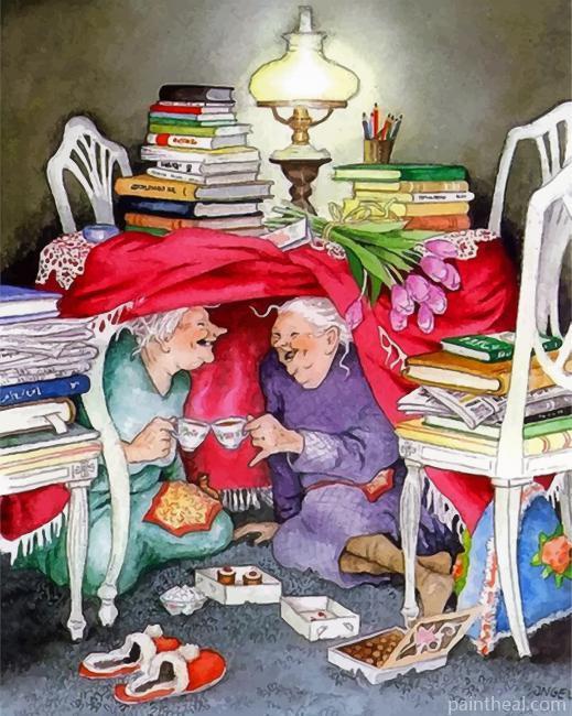 Crazy Old Ladies Friends Painting By Numbers Kits