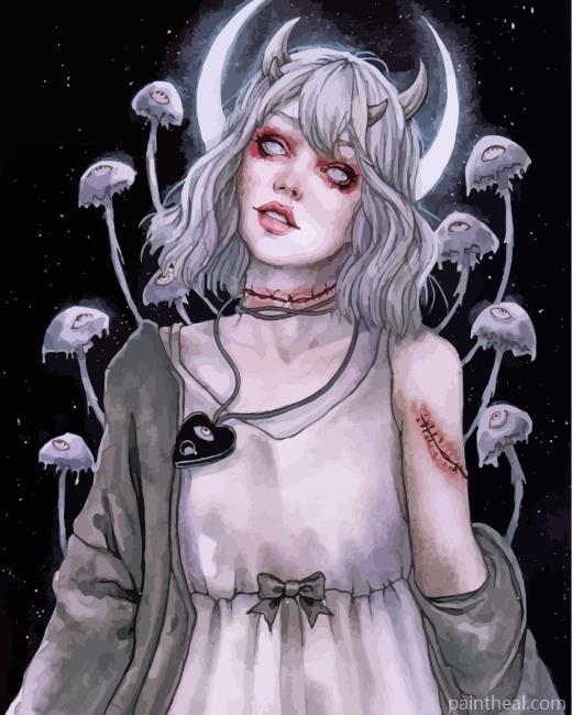 Gothic Girl Painting By Numbers Kits