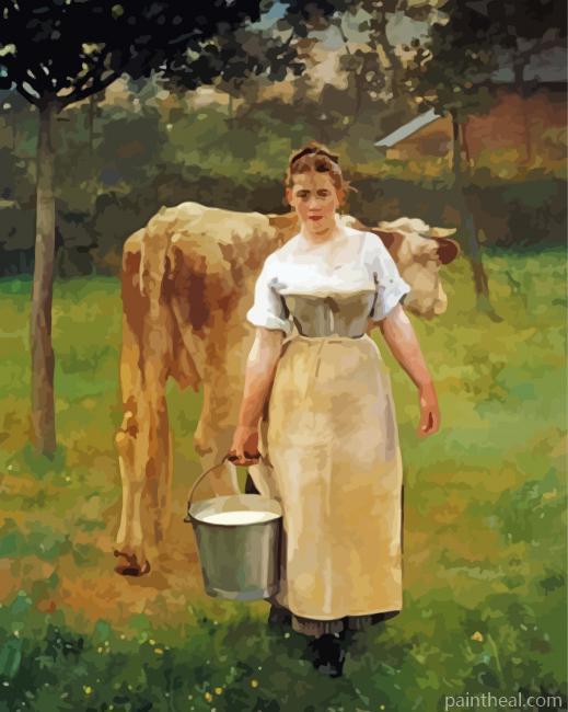 Milk Girl Painting By Numbers Kits