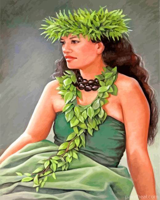 Aesthetic Hawaiian Woman Painting By Numbers Kits
