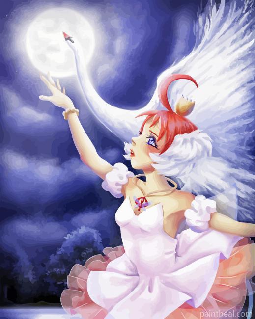 Swan Lake Ballerina And Moon Painting By Numbers Kits