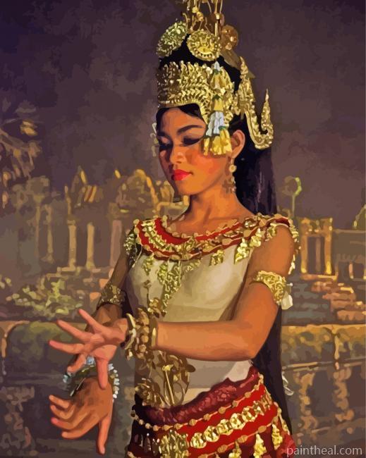 Traditional Cultural Apsara Painting By Numbers Kits